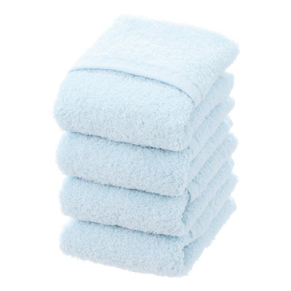 【新品未使用】エアーかおるオーガニック “ベビマム” ハンドタオル 同色4枚組 ブルー【参考価格￥3...