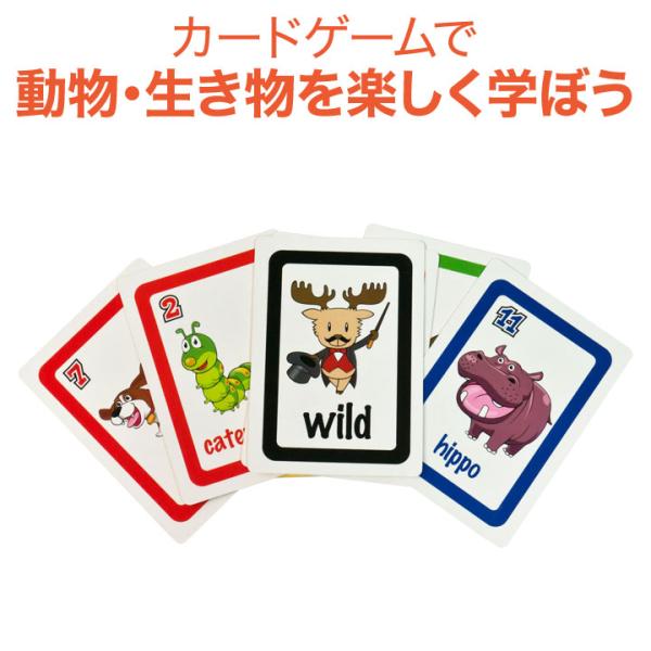 Bigger Than Card Game ビッガーザンカードゲーム 動物英単語 カードゲーム メー...