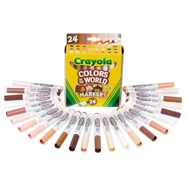 クレヨラ Crayola 【マーカー 24色 水性 肌色マーカーペン カラーオブザワールド 世界のお...