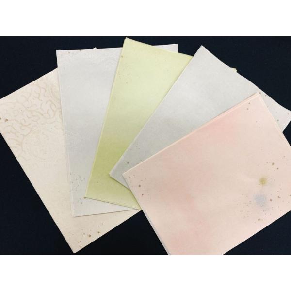 半紙判　料紙　御所の華　楮紙　5色×10枚　50枚セット