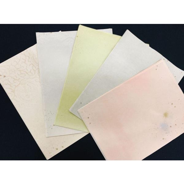 半懐紙判　料紙　御所の華　楮紙　5色×10枚　50枚セット