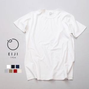 オーガニックコットン Tシャツ 着心地 気持ちいい EIJI エイジ 高級 おすすめ クルーネック 丸首 定番 ティーシャツ 白T
