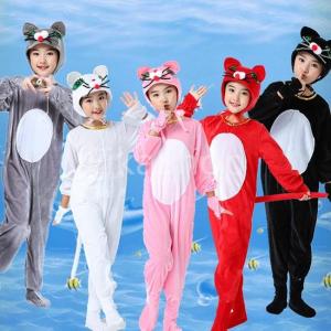 コスチューム 子供 ネズミ 猫 キッズ 着ぐるみ ４点セット