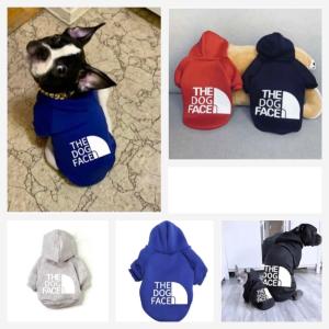 ドッグフェイスパーカー ペット用品 犬用パーカー犬服 M L XL 青　レッド　赤　グレー　黒　ブラック　ブルー　