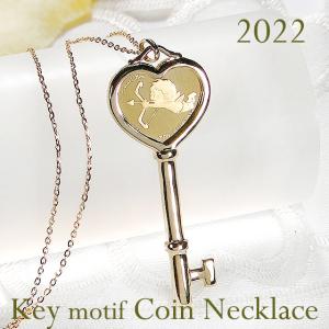 コインネックレス 24金 純金 キューピット K24 K18 2022 ハート コイン