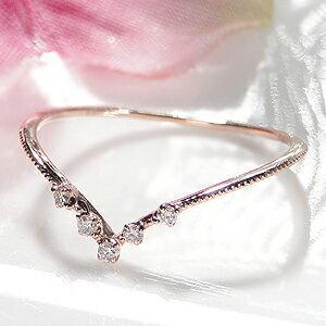 ピンクトルマリン ダイヤモンド スター リング K10 ピンクゴールド 星