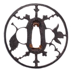 鍔・鐔 古赤坂 吹寄雁金透鍔【特別保存刀装具】刀装具 日本刀 刀剣