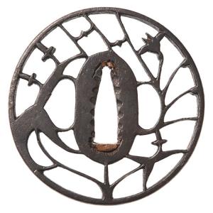 鍔・鐔 古甲冑師 左右海鼠透鍔【保存刀装具】刀装具 日本刀 刀剣