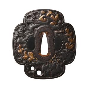 鍔・鐔 古甲冑師 梅花括猿透鍔【特別保存刀装具】刀装具 日本刀 刀剣