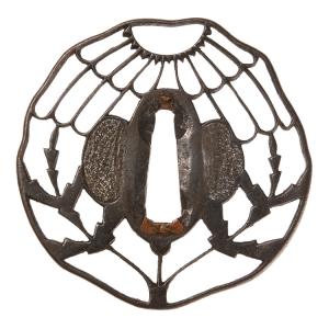 鍔・鐔 古甲冑師 梅花括猿透鍔【特別保存刀装具】刀装具 日本刀 刀剣