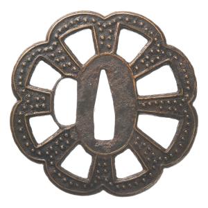 刀装具 m-5 目貫 楠木正成・正行別れの図 赤銅金色絵 鍔・刀装具