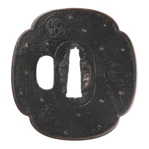 鍔・鐔 古甲冑師 左右海鼠透鍔【保存刀装具】刀装具 日本刀 刀剣