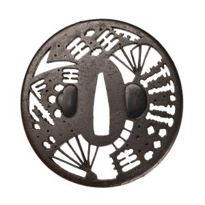 鍔・鐔 武蔵住 忠直 破扇透鍔【保存刀装具】刀...の詳細画像2