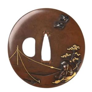 鍔・鐔 古金工 桐紋散鍔【文化資料刀装具】刀装具 日本刀 刀剣 : 永楽