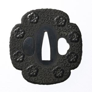 鍔・鐔 古甲冑師 梅花括猿透鍔【特別保存刀装具】刀装具 日本刀 刀剣