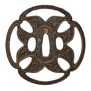 鍔・鐔 古甲冑師 左右海鼠透鍔【保存刀装具】刀装具 日本刀 刀剣