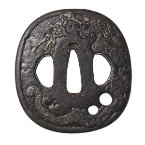 鍔・鐔 古甲冑師 左右海鼠透鍔【保存刀装具】刀装具 日本刀 刀剣