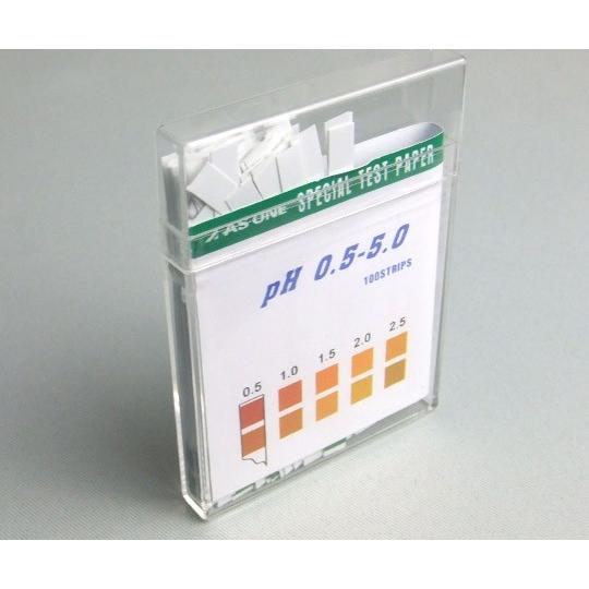 アズワン pH試験紙 pH0.5-5.0 スティックタイプ pH測定領域0.5〜5.0 (1-126...
