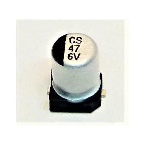 電解コンデンサ 6.3v 47μF (SMD) 105°C 1個（6.3v 47uf） : かすかべ