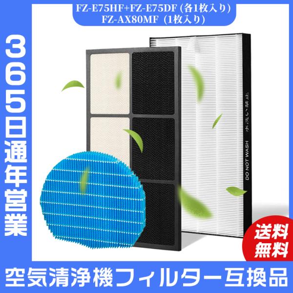 空気清浄機 シャープ SHARP FZ-E75HF 脱臭フィルター FZ-E75DF 集じんフィルタ...
