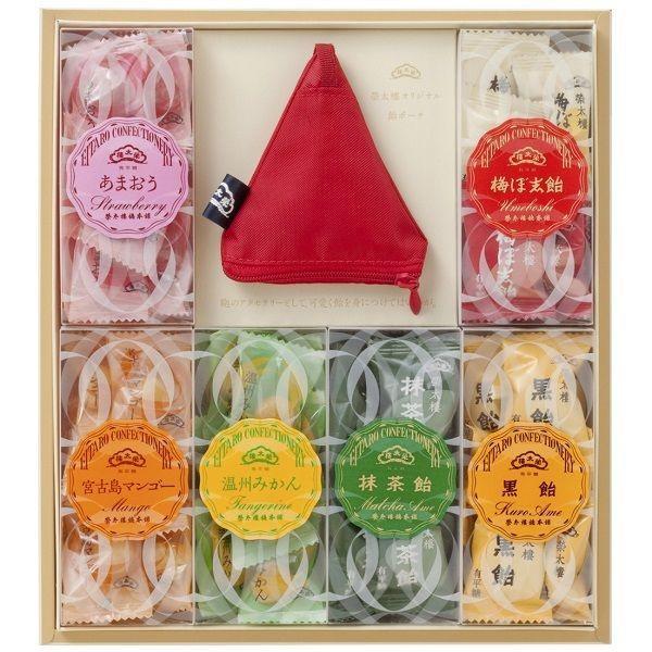 榮太樓 榮太樓飴 果汁飴 箱入 詰合せ6本入 飴ポーチ（赤）付