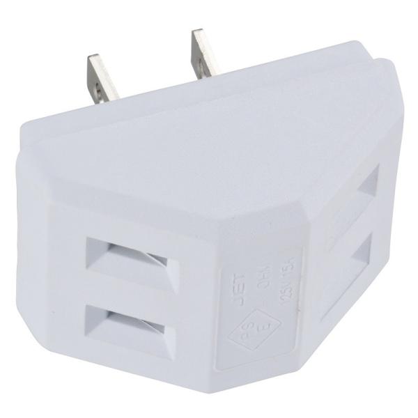 オーム電機 三角2口タップ 白 HS-TM2SA1-W 00-1815