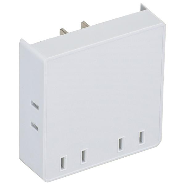 オーム電機 スクエアタップ 4個口 HS-A4PBT-W 00-6903