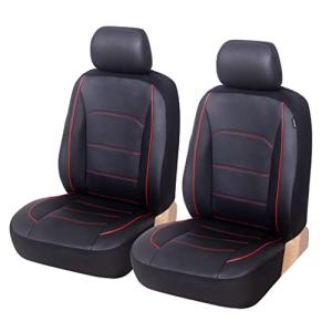 カーシートカバー 防水 合成皮革 車防水シートカバー 前席用 軽/普通車適用 レッド フロント 2枚