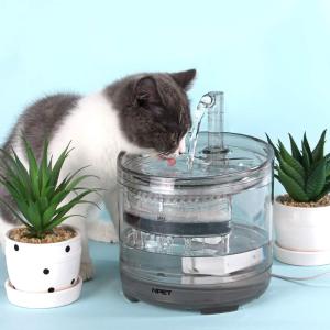 【2020年最新改良型】ペット自動給水器 猫/中小犬用 蛇口式 1.5L 透明色 循環式給水器 ペット用品