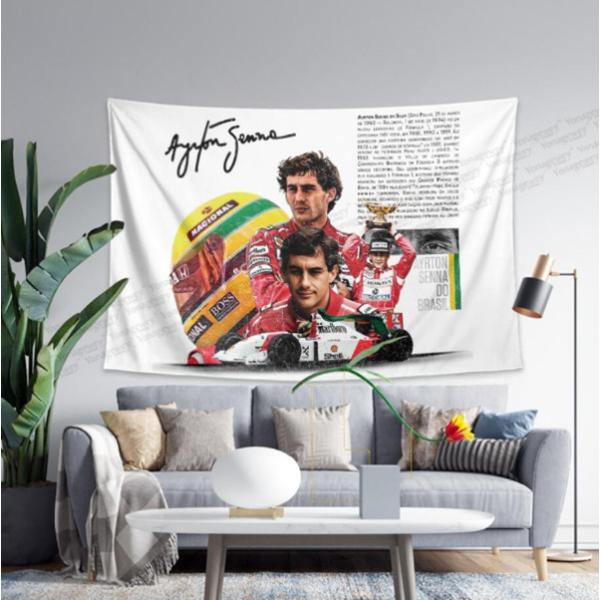 アイルトン・セナ F1 レーシング・ドライバー　タペストリー ポスター　壁掛け  　間仕切り　インテ...