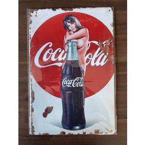 コカコーラ Coca-Cola USA アメリカ雑貨★レトロ調★アメリカンブリキ看板/飾り/バー/レストラン/カフェ/喫茶店/20cm*30cm