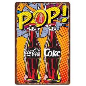 コカコーラ　アメリカン雑貨　看板　ヴィンテージ　アンティーク雑貨 Coca Cola ブリキ看板 コカコーラ ボトル アンティーク ガレージ