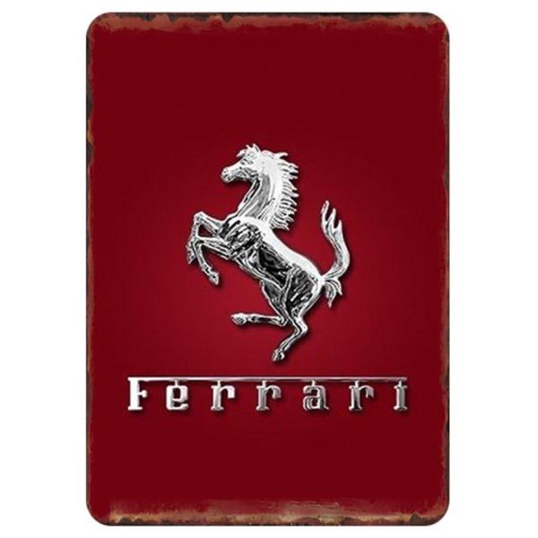 車  フェラーリ (Ferrari ★レトロ調★メタルサイン　アメリカンブリキ看板/飾り/バー/レス...