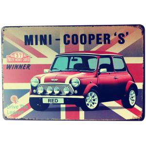 mini cooper ミニ クーパー☆レトロ調☆メタルサイン アメリカンブリキ