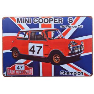mini cooper ミニ クーパー☆レトロ調☆メタルサイン アメリカンブリキ