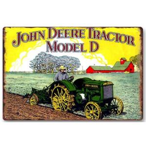 ジョンディア john deere トラクター ☆レトロ調☆メタルサイン