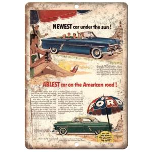 世界の車  1952年 FORD フォード  ポスター　復刻版　レトロ調★メタルサイン　アメリカンブ...
