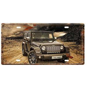 jeep ジープ ナンバープレート型 アメリカ雑貨 メタルサイン ☆レトロ