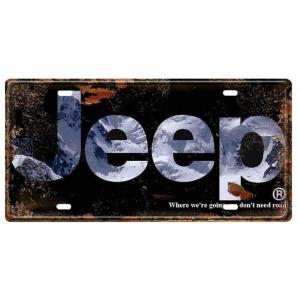 jeep ジープ  ナンバープレート型  アメリカ雑貨　メタルサイン ★レトロ調★アメリカンブリキ看...