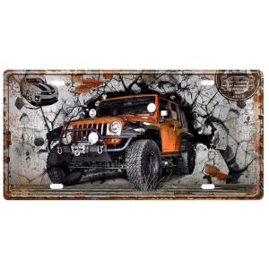 jeep ジープ ナンバープレート型 アメリカ雑貨 メタルサイン ☆レトロ