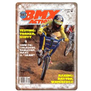 「BMX Action」雑誌スタントアクション 自転車  スポーツ　 メタルサイン  金属　 お部屋...