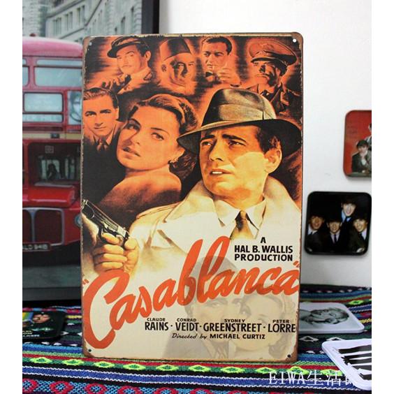 『カサブランカ』Casablanca 映画ポスター　アメリカ雑貨★レトロ調★メタルサイン　アメリカン...
