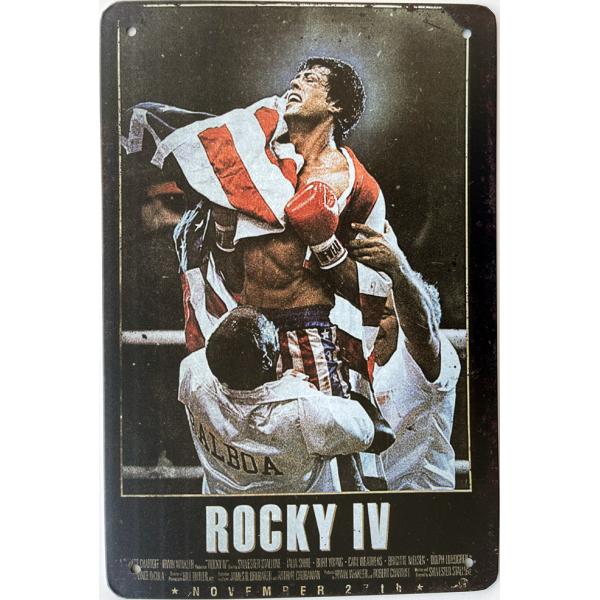 『ロッキー4/炎の友情』Rocky IV 映画ポスター  アメリカ雑貨★レトロ調★ブリキ看板/飾り/...