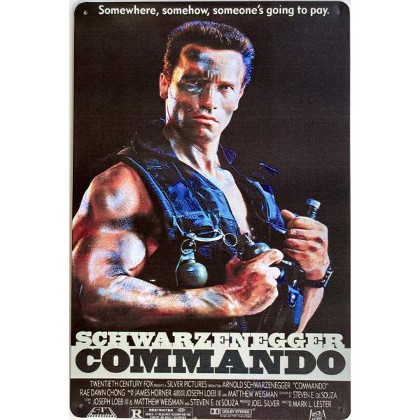 『コマンドー』 Commando　シュワちゃん　1985年映画ポスター　 アメリカ雑貨　メタルサイン...