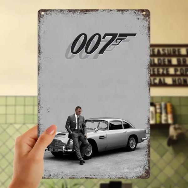 『007／ノー・タイム・トゥ・ダイ』映画ポスター メタルサイン　ブリキ看板　インテリア雑貨　お部屋　...