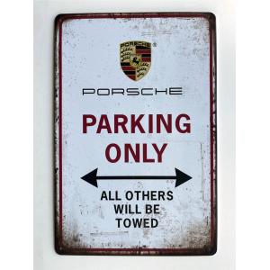 ポルシェ　Porsche 　専用駐車場　警告注意看板　 アメリカ雑貨★レトロ調★アメリカンブリキ看板/飾り/バー/レストラン/カフェ/喫茶店/20cm*30cm