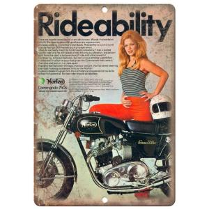 世界のバイク シリーズ　 復刻版　ポスター ノートン  Commando 750 オートバイ   メ...