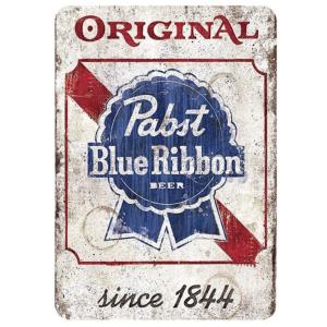 Pabst Blue Ribbon パブストブルーリボン  ビール★アメリカ雑貨　レトロ調　ブリキ看...