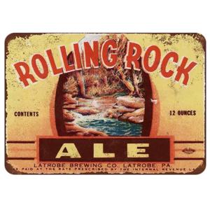ROLLING ROCK  ローリング・ロック  ビール★アメリカ雑貨　レトロ調　ブリキ看板 /飾り...