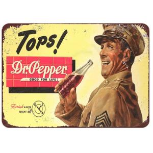 ドクターペッパー　コカコーラ ヴィンテージ メタルサイン ブリキ 当時物 看板 ドクターペッパー Dr Pepper 炭酸飲料 レトロ調☆メタルサイン